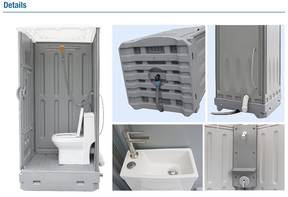 TPT-M01 Outdoor Portable Toilet, HDPE Plastic, Ceramic Flush Toilet