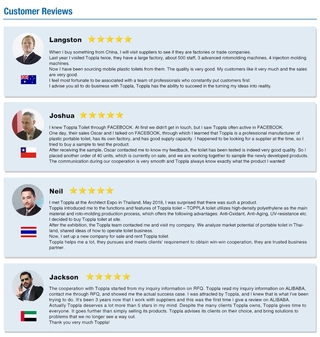 Portable Toilet Manufacturer, Portable Restroom Supplier-Toppla Toilet-customer reviews