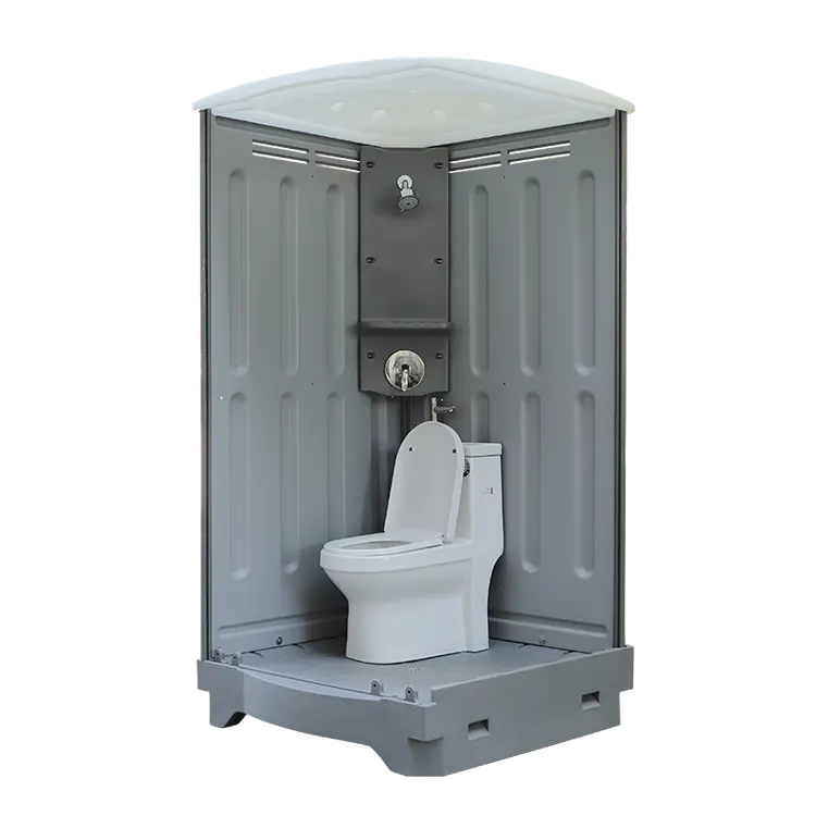 HDPE Plastic Portable Restroom, Ceramic Flushing Toilet