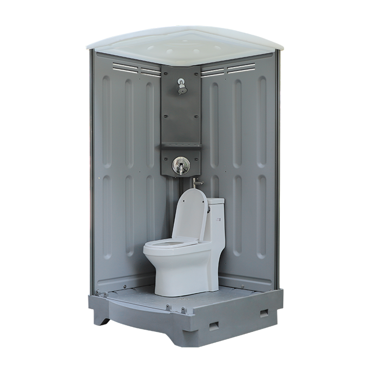 HDPE Plastic Portable Restroom, Ceramic Flushing Toilet