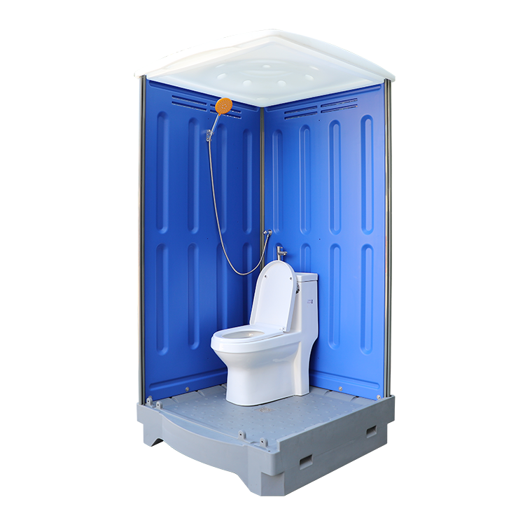 HDPE Plastic Portable Restroom, Ceramic Flushing Toilet