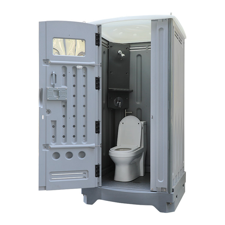 HDPE Plastic Portable Restroom, Ceramic Flushing Toilet