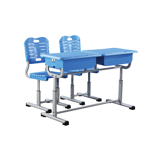 Double school desk and chair, fixed height 710-780mm, ABS Plastic