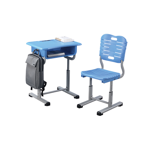 Adjustable school desk and chair, ABS plastic desktop, PP drawer