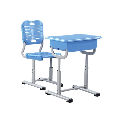 Adjustable school desk and chair, ABS plastic desktop, PP drawer