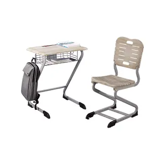 Wooden classroom desks and chairs, fixed height 760mm