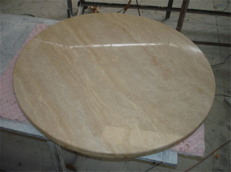 Beige Travertine Table Top Supplier, Round Travertine Stone Table Hangmao