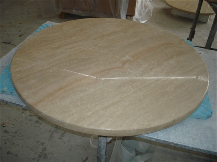 Beige Travertine Table Top, Round Travertine Stone Dining Table