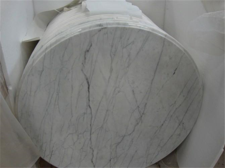 Chinese Guang Xi White Marble Table Top, Round Marble Table Top