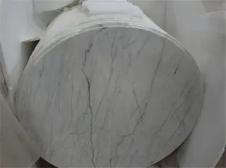 Chinese Guang Xi White Marble Table Top, Round Marble Table Top