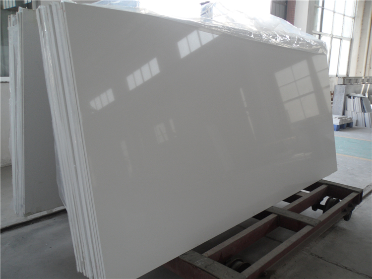 Pure White Engineered Quartz Stone Supplier Wall Or Floor Tiles