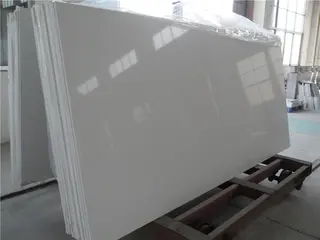 Pure White Engineered Quartz Stone Wall or Floor Tiles, 24 X 24 MM