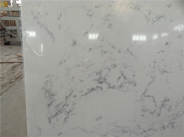 Volakas White Engineered Quartz Slab, White Vein Quartz Stone Tiles
