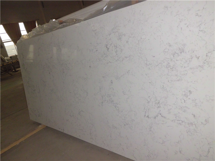 Volakas White Engineered Quartz Slab, White Vein Quartz Stone Tiles