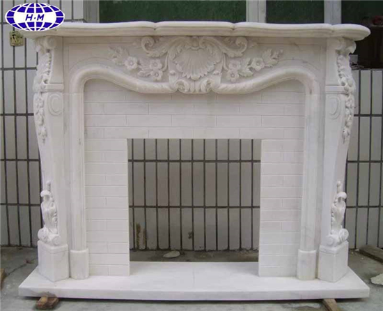 China White Marble Mantel, Antique Marble Fireplace Surround