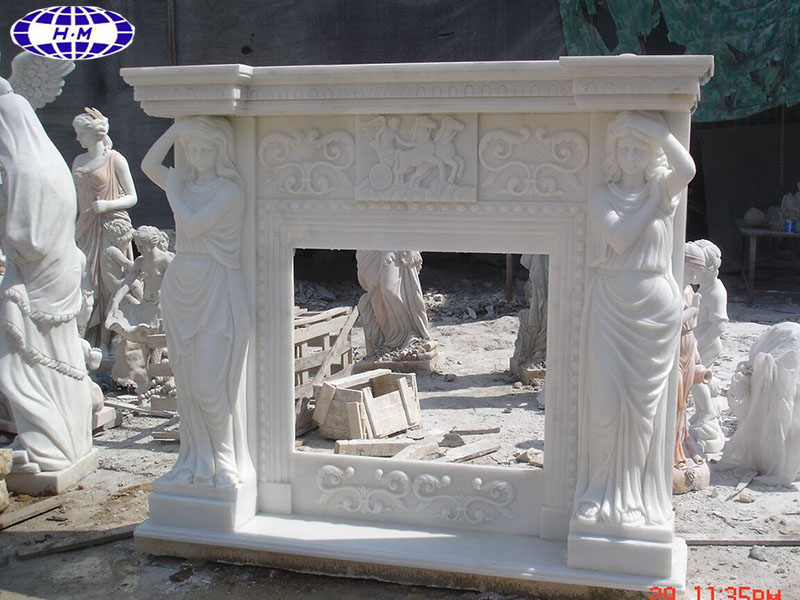 China White Marble Fireplace Mantel