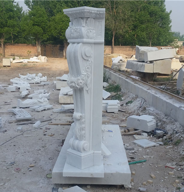 Pure White Marble Fireplace