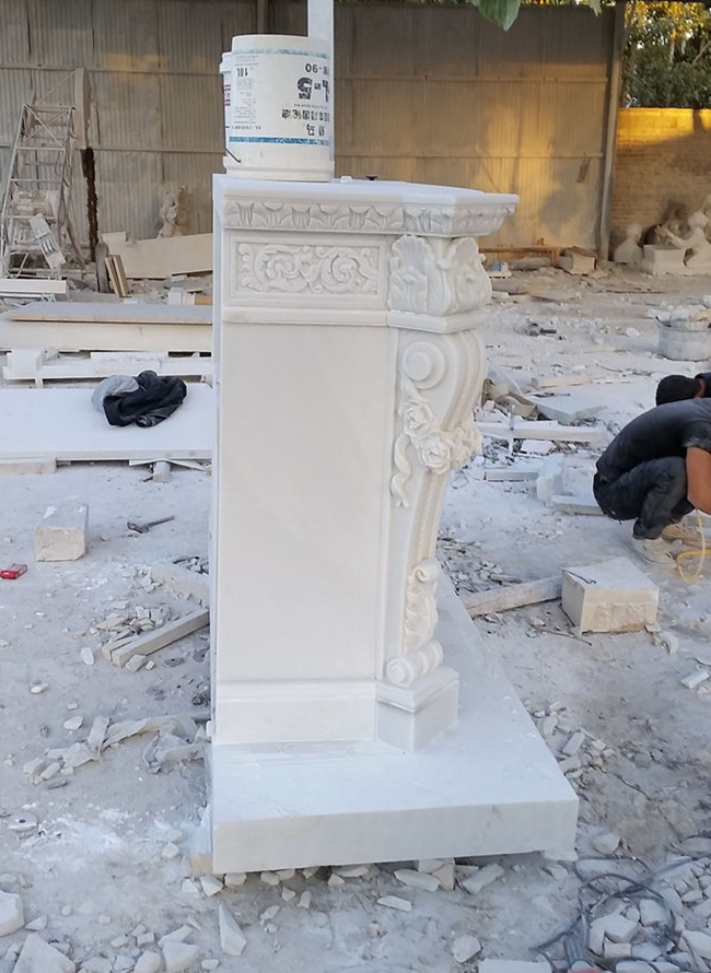 Pure White Marble Fireplace