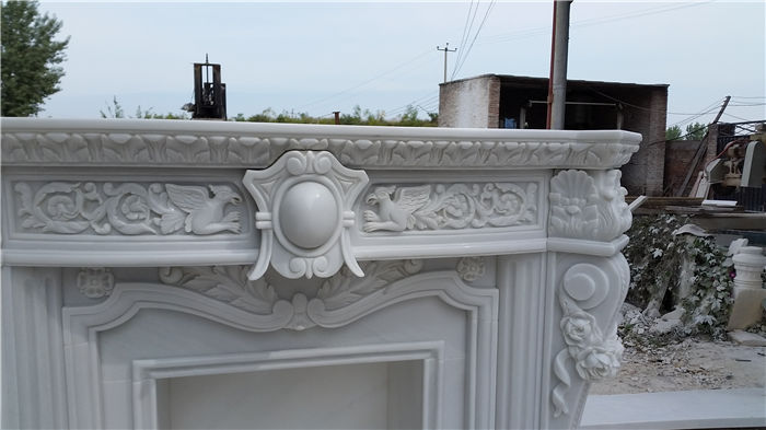 Pure White Marble Fireplace