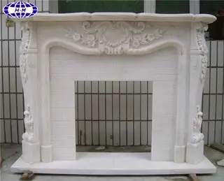 China White Marble Mantel, Antique Marble Fireplace Surround