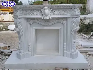 Pure White Marble Fireplace