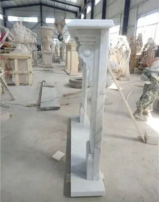 White Carrara Marble Fireplace