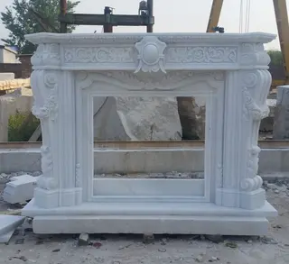 Custom White Marble Mantel Surrounds