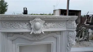 Pure White Marble Fireplace