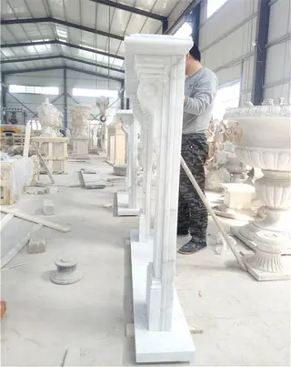 White Carrara Marble Fireplace