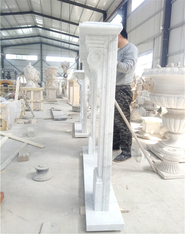 White Carrara Marble Fireplace