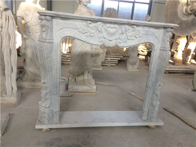 White Carrara Marble Fireplace