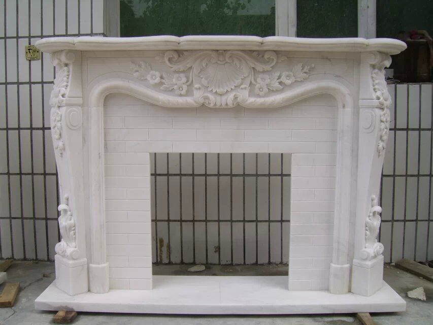White Marble Fireplace Frame