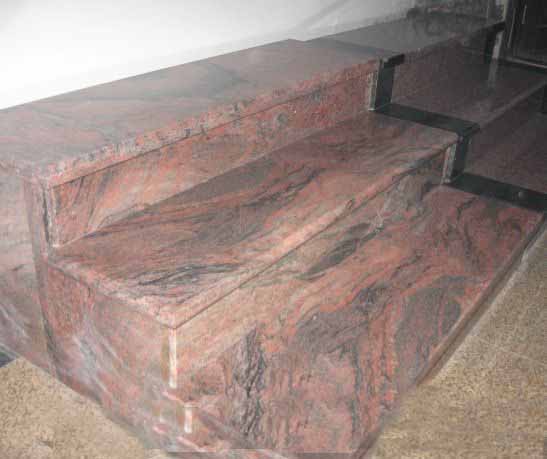 Chinese Multicolor Red Granite Step