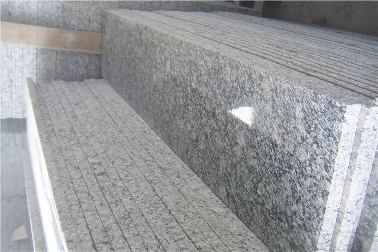 Chinese Sea Wave White Granite, Spray White, Polished