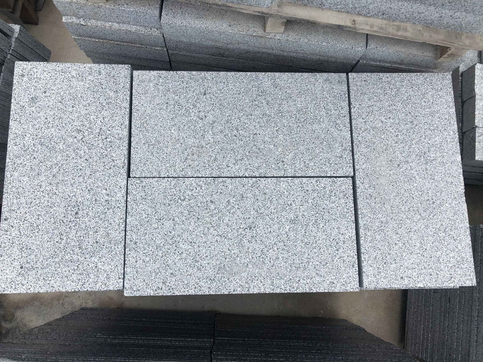 Flamed G654 Dark Grey Granite Stair Risers