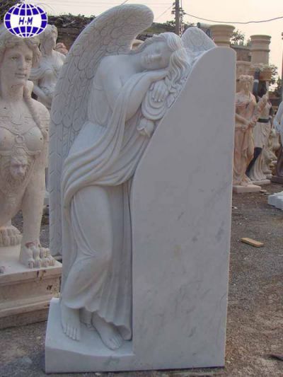 China Angel Etching White Marble Engraved Headstone & Monument