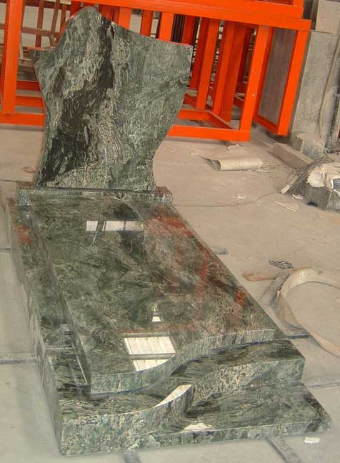 Polished Juparana Green Granite Grave Monument