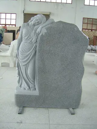 Light Gray Granite Angel Monument