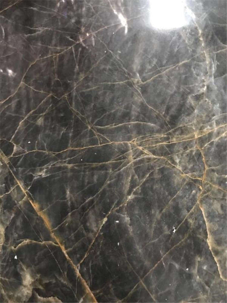 Black Marble Slab With Yellow Veins Natural Marble Tile Supplier Hangmao