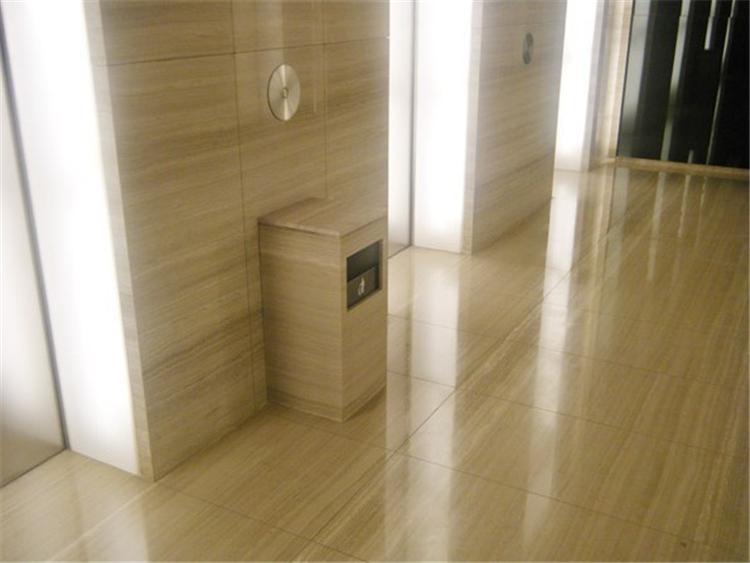 China White Wooden Marble Slab, White Wooden Veins Marble Tile