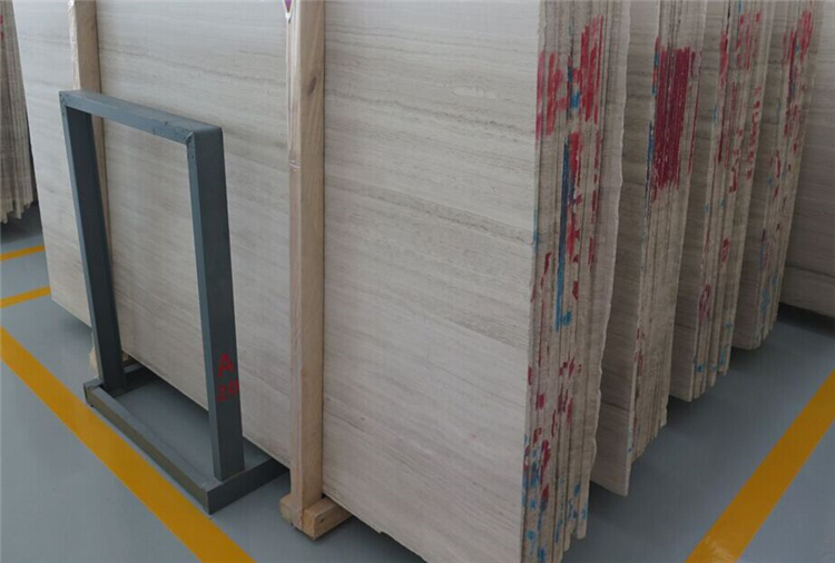 China White Wooden Marble Slab, White Wooden Veins Marble Tile