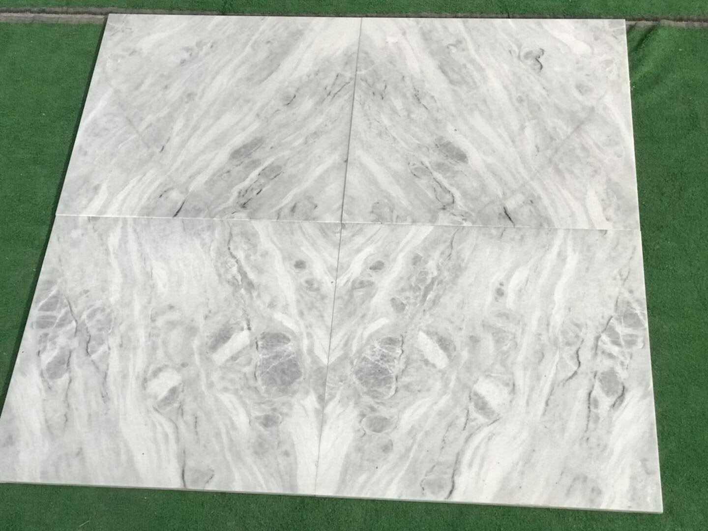 Book-matched Chinese Elegant White Marble