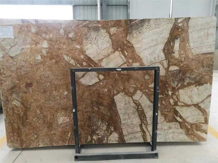 Chinese Fantasy Gold Marble Tile Slab, with Gold Inlay, Gold Vein