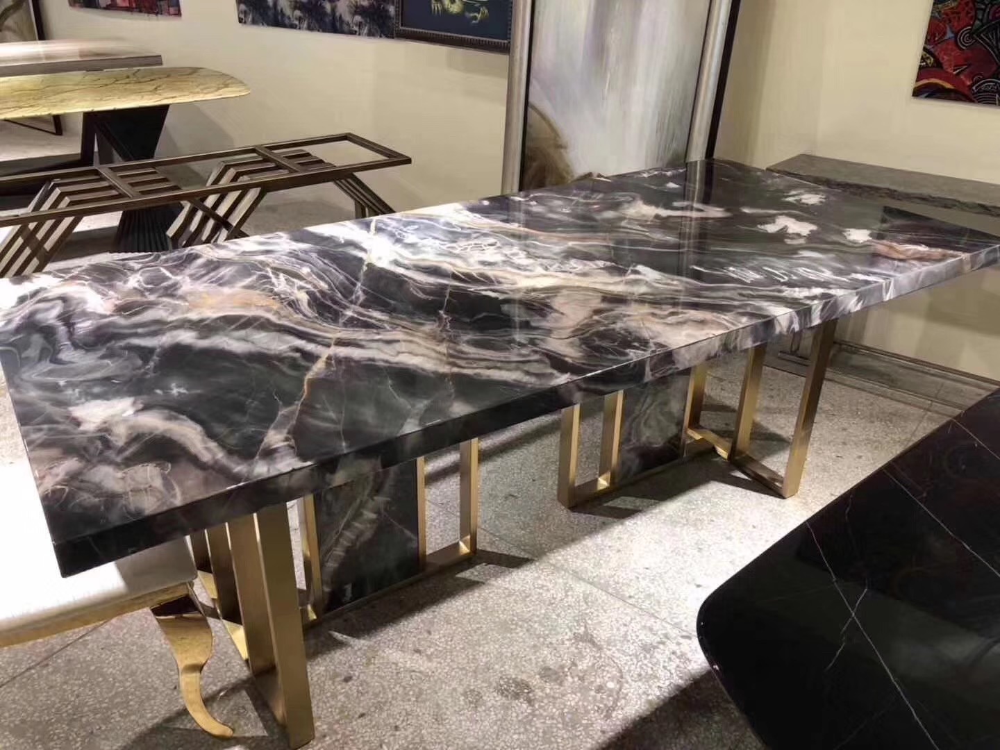 Gorgeous Veins Black Marble Slabs, Black &amp; White Marble Tiles