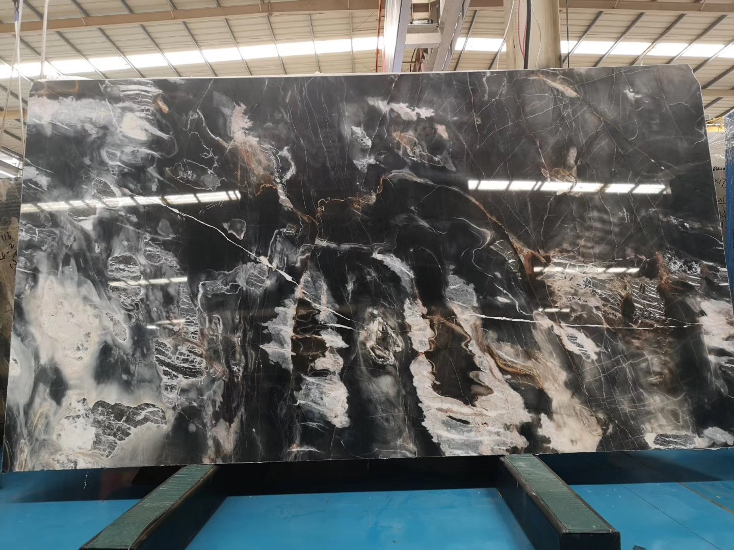 Gorgeous Veins Black Marble Slabs, Black & White Marble Tiles