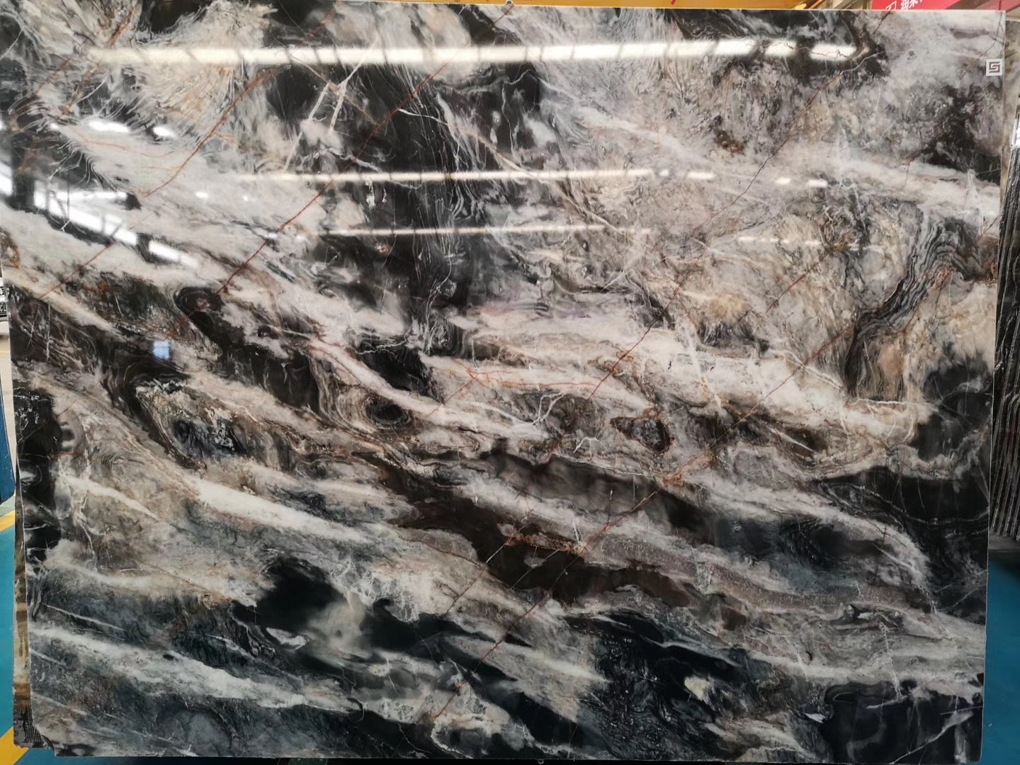 Gorgeous Veins Black Marble Slabs, Black & White Marble Tiles