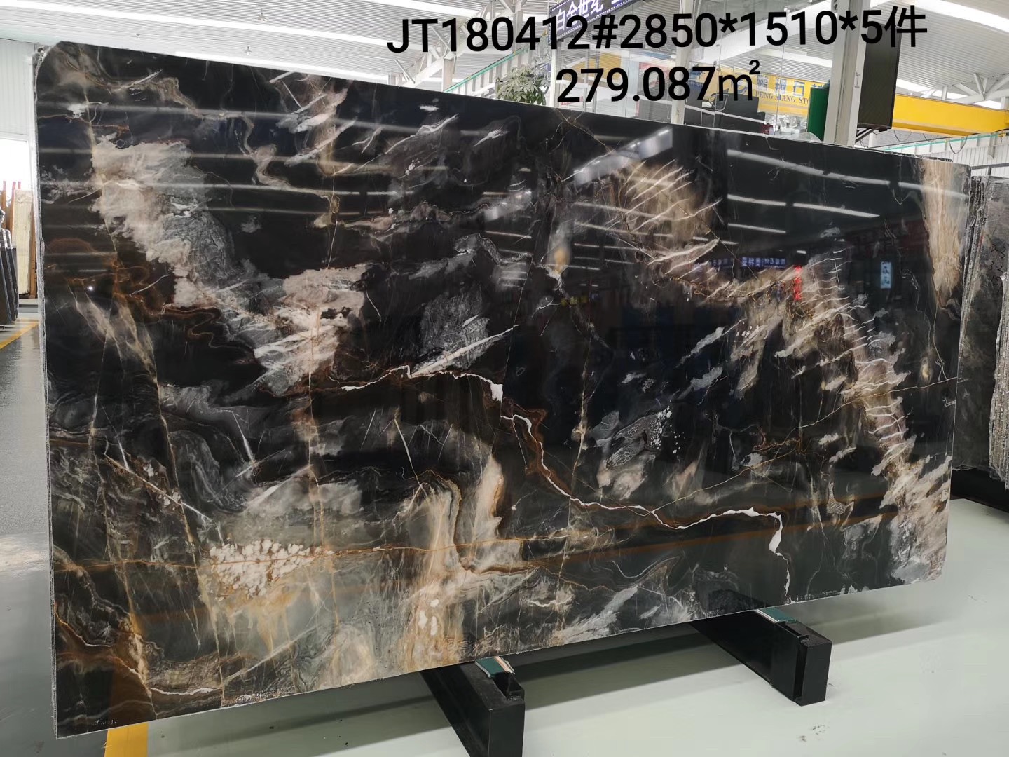 Gorgeous Veins Black Marble Slabs, Black & White Marble Tiles
