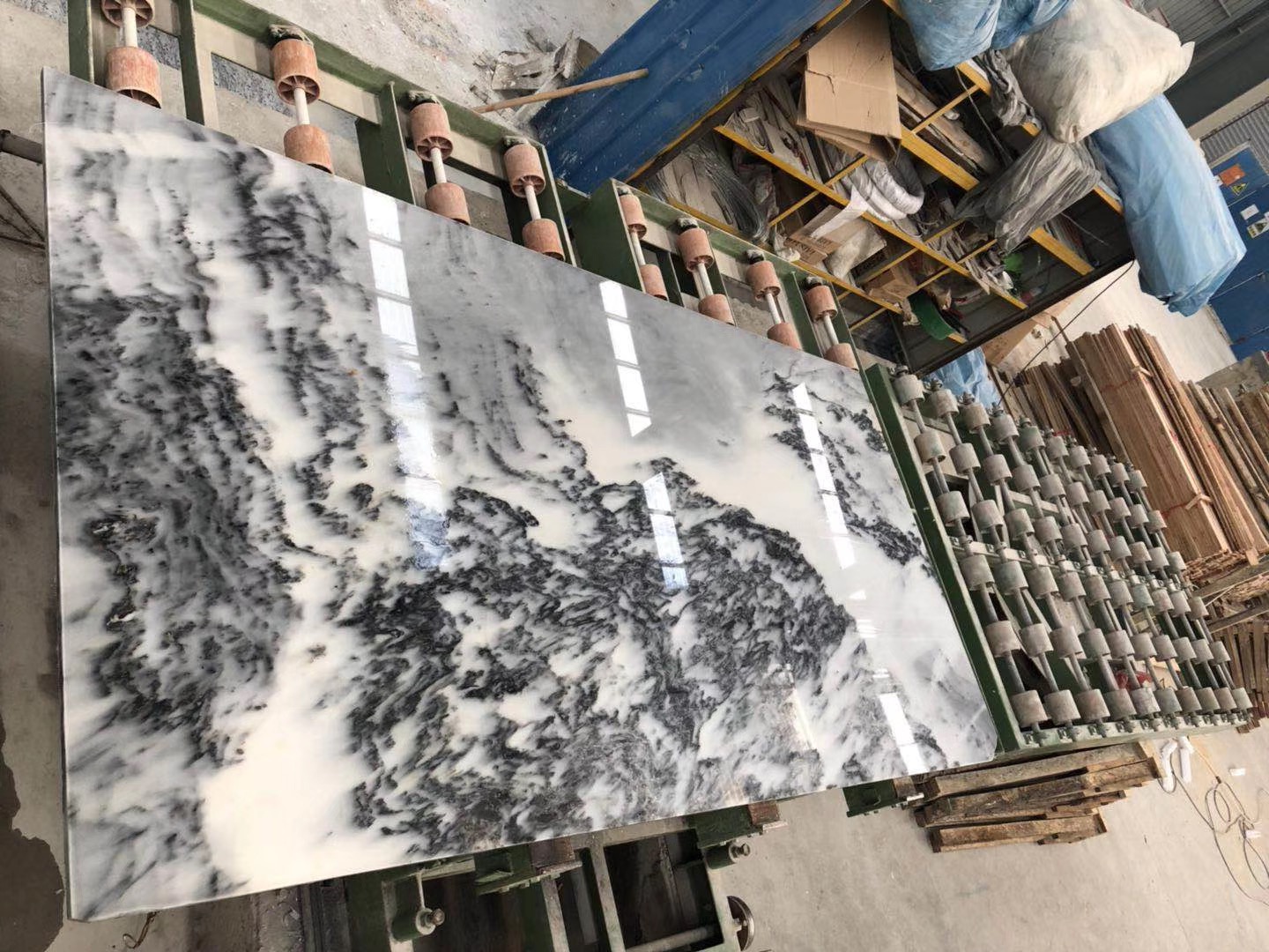 Ink Landscaping White Marble Slabs, Tiles