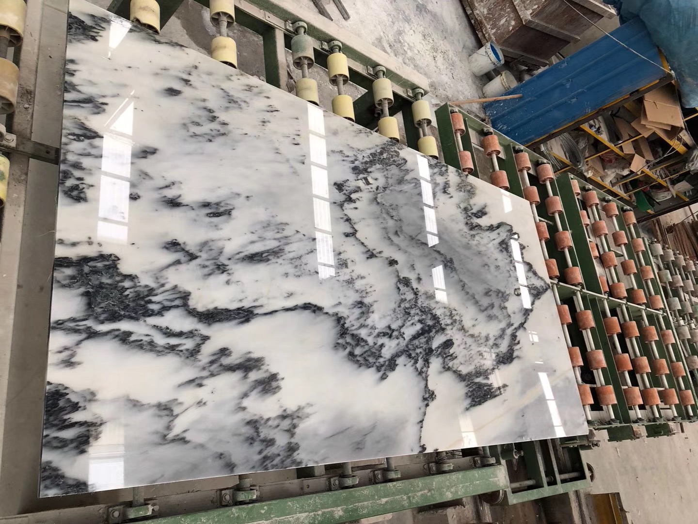 Ink Landscaping White Marble Slabs, Tiles