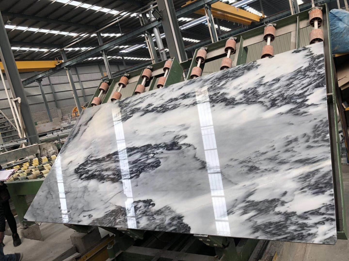 Ink Landscaping White Marble Slabs, Tiles